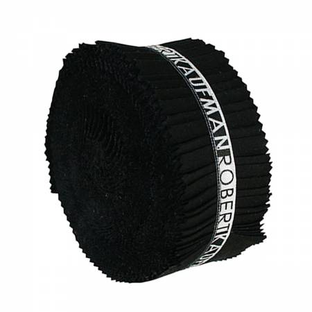 Robert Kaufman Kona Solids Black Roll Up/ Jelly Roll