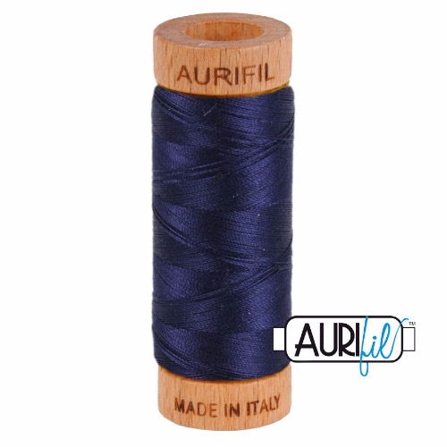 Aurifil 80 280m 2785 Very Dark Navy Cotton Thread