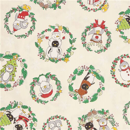 Cream Costume Animal Christmas Fabric Cotton Oxford