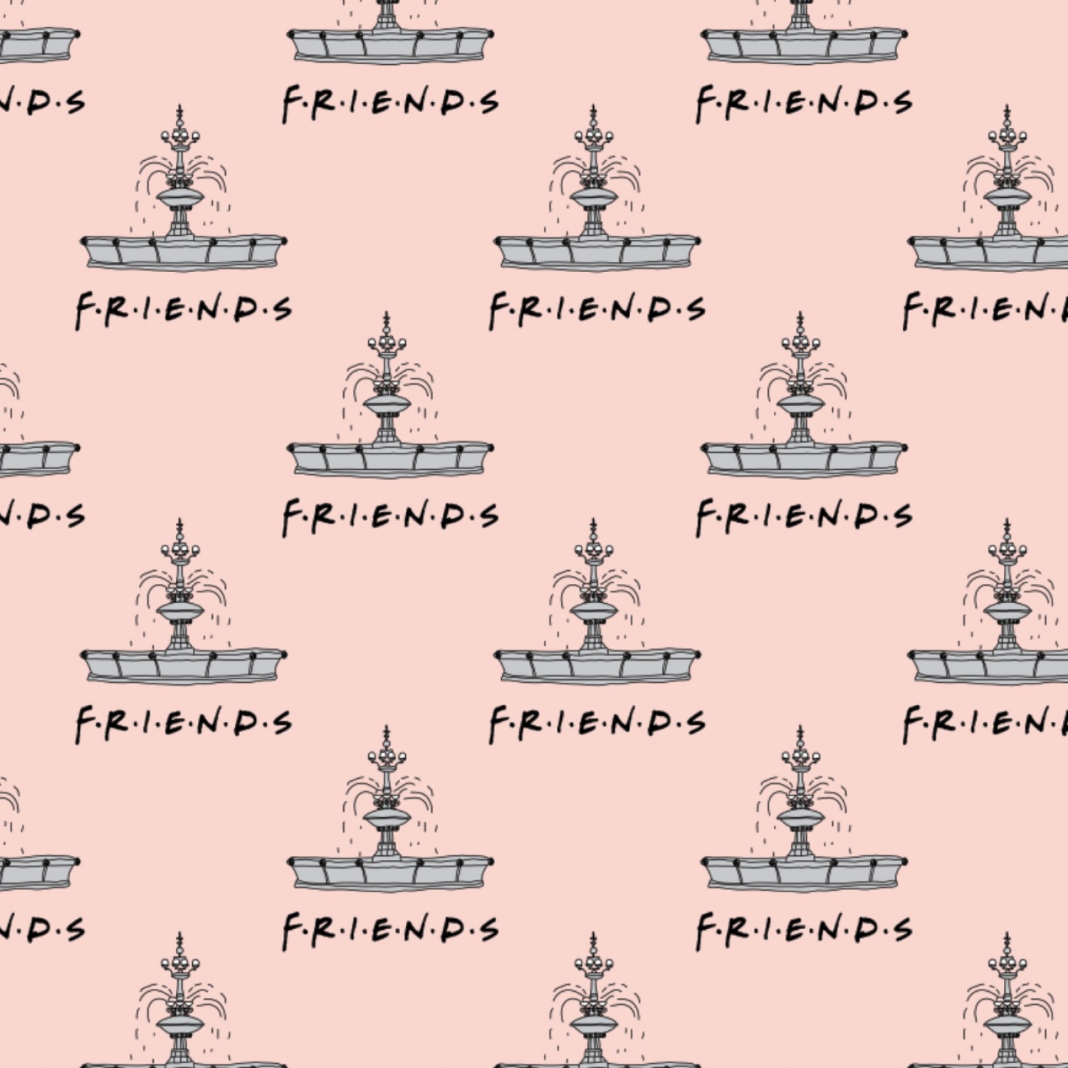 FLANNEL - Friends Fountain Flannel Fabric