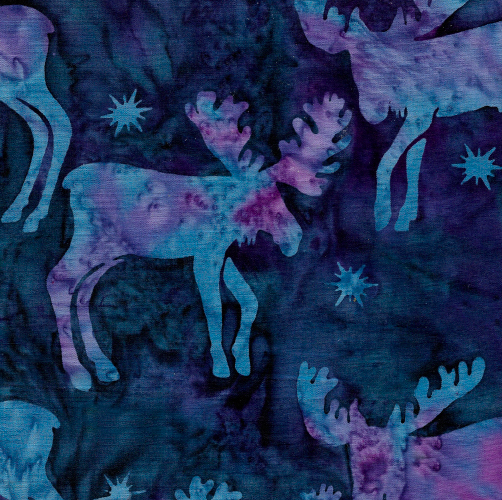 Island Batik Wonderland - Moose Blueberry Wonderland