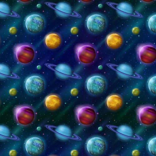 Galaxy Planets Fabric