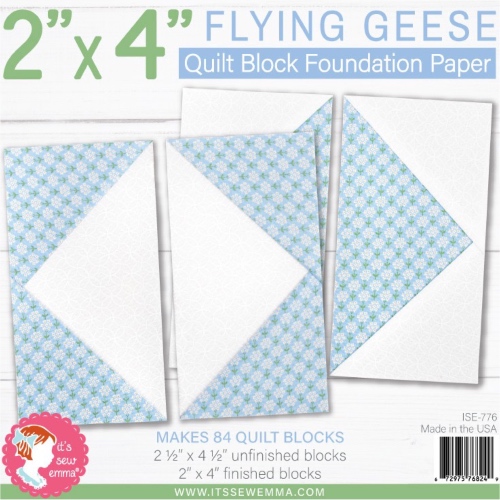 Flying Geese Quilt Block 2in x 4in Foundation Paper Pad