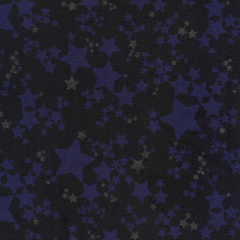 Moonlight Astral Stars Fabric w/Glitter Metallic