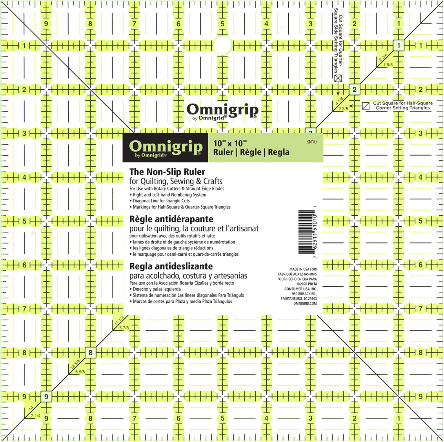 OmniGrip 10'' Square Ruler