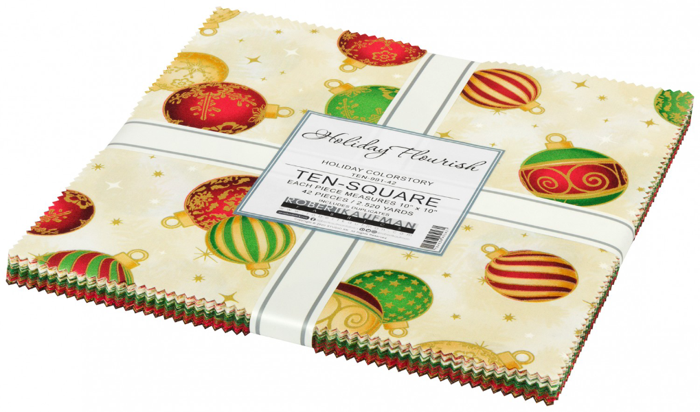 Robert Kaufman Holiday Flourish 14 Holiday Layer Cake with Metallic
