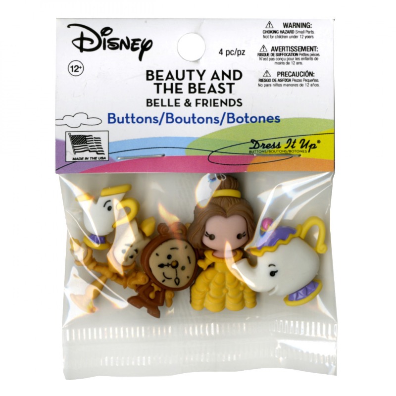 Beauty and the Beast Belle and Friends Button Embellishments