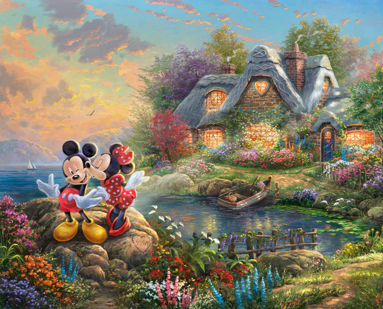 Disney Dreams Mickey and Minnie Mouse Sweetheart Cove Panel
