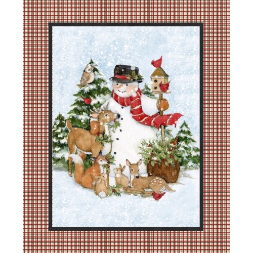 Christmas Snowman Deer Panel