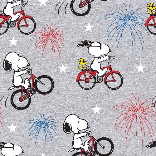 Peanuts Snoopy and Woodstock Fireworks Fabric