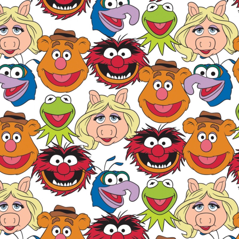 Disney The Muppets Cast Fabric - White