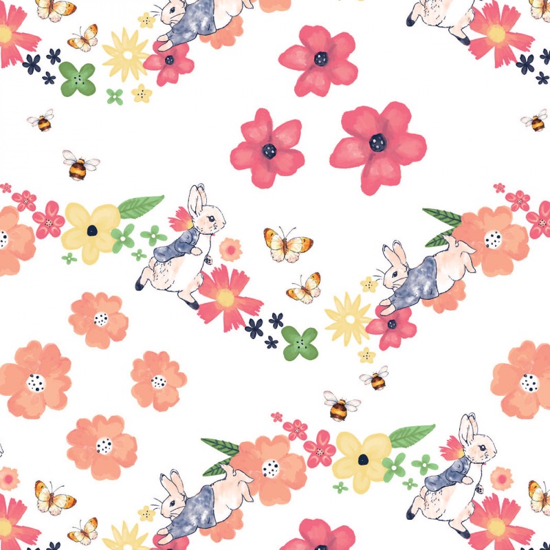Peter Rabbit Large Florals Fabric