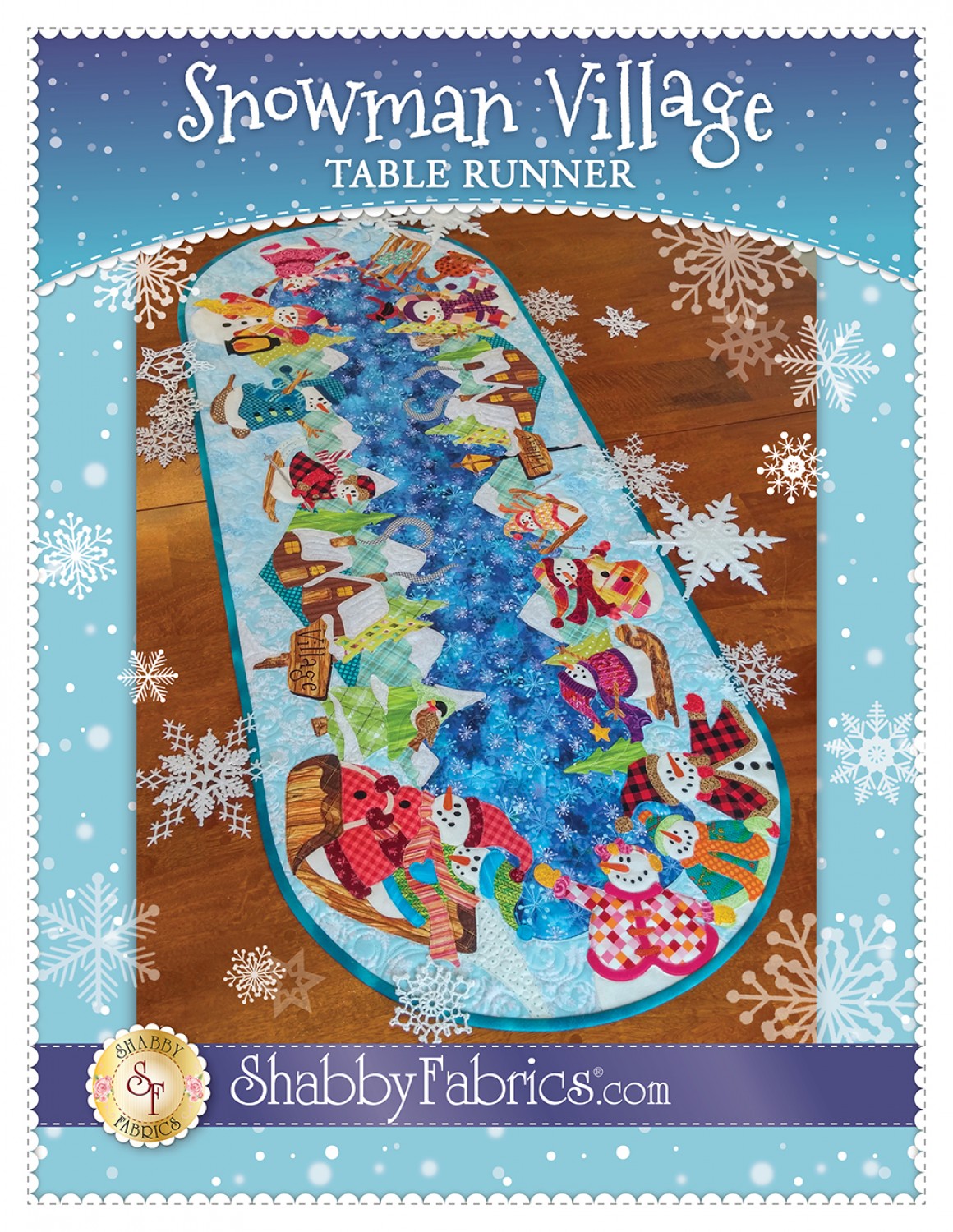 Snowman Village Table Runner Pattern