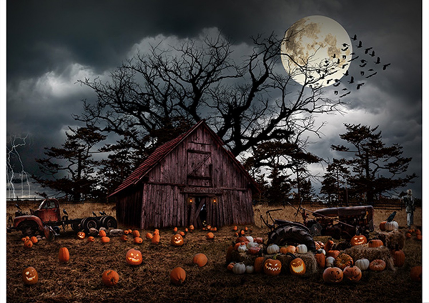Pumpkin Haunted Halloween Panel