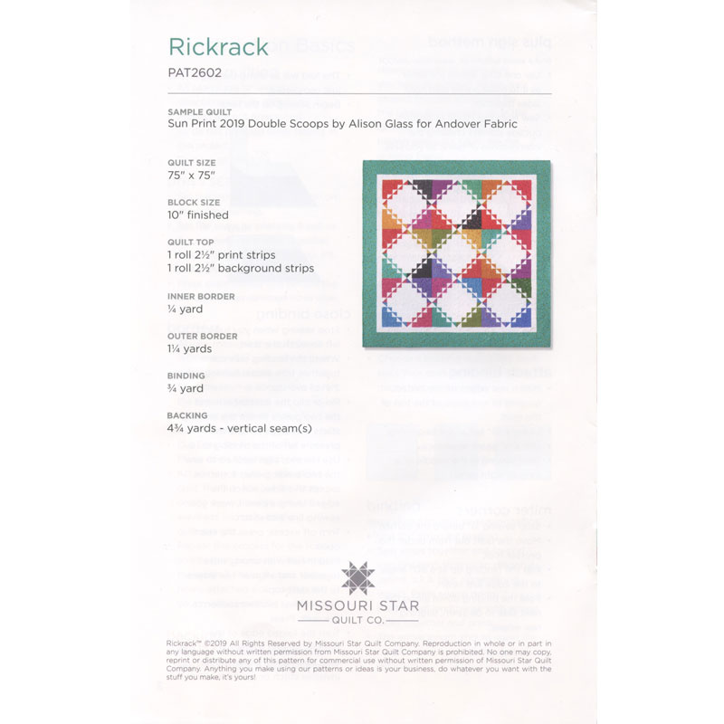 Missouri Star Rickrack Quilt Pattern The Quilt Shop