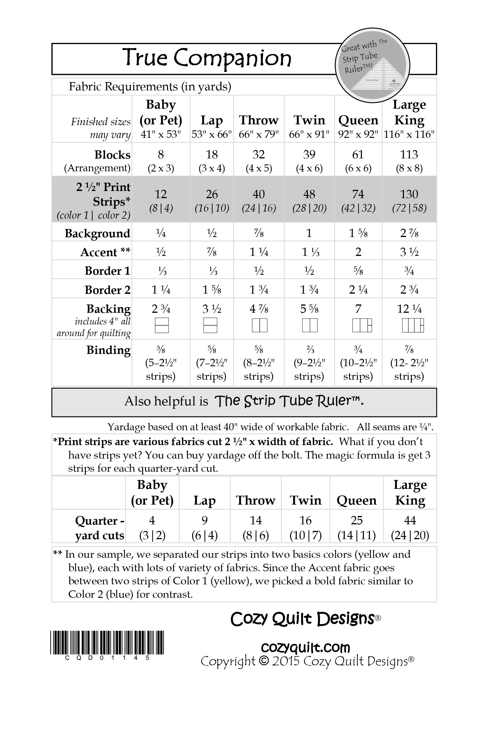 Cozy Quilt Designs 1 Companion Quilt Pattern | The Quilt Shop