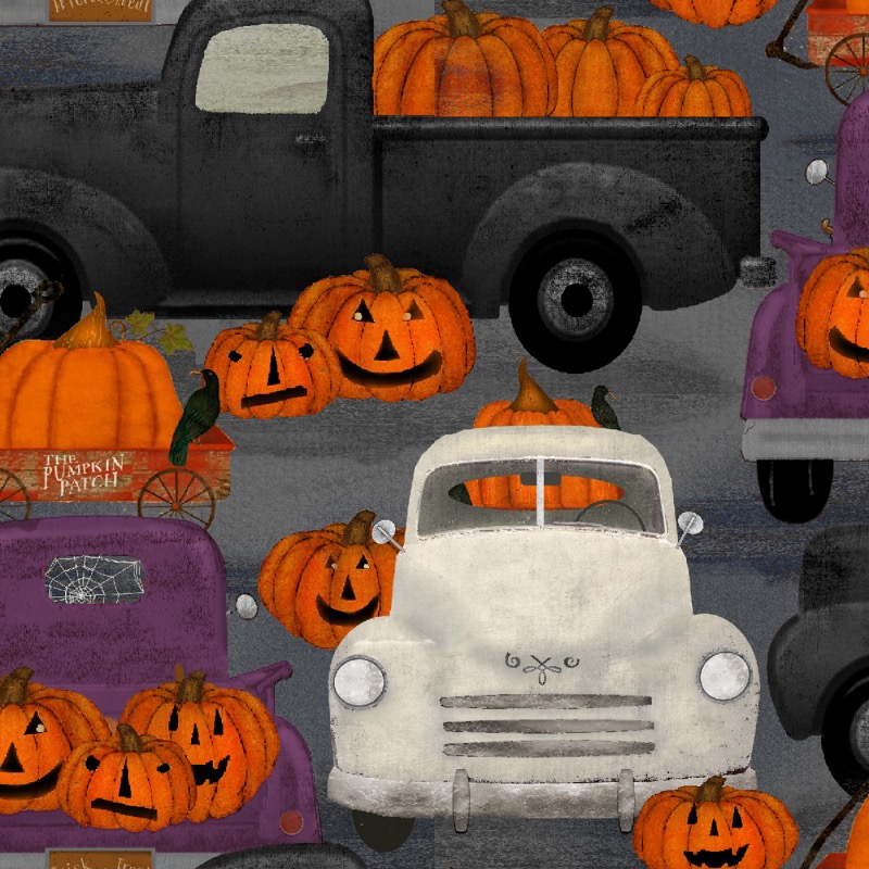 Spooky Night Pumpkin Patch Fabric