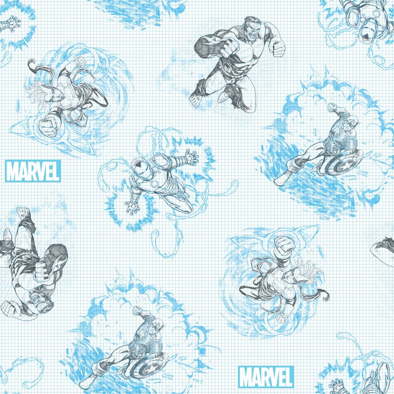 Marvel Sketch Fabric