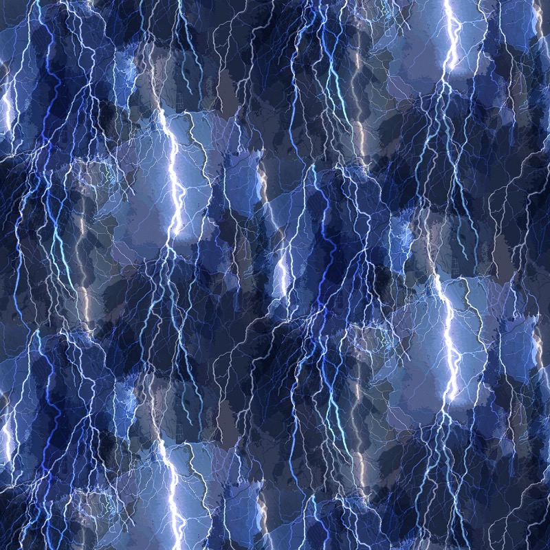 Blue Night Lightening Fabric