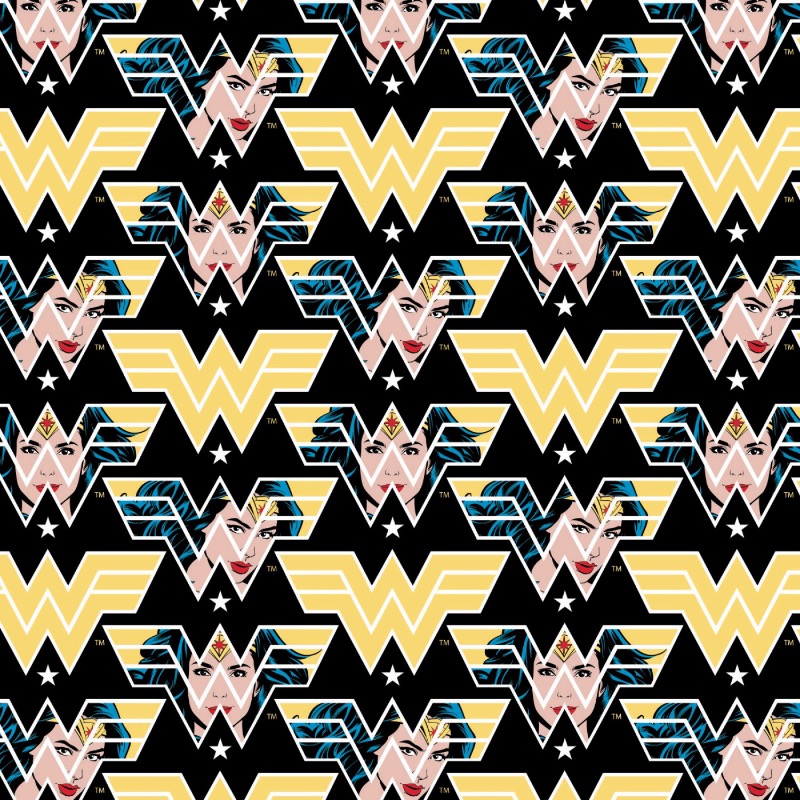 Wonder Woman 1984 Face Crop Fabric - Black