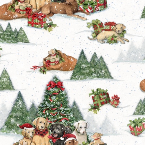 Christmas Dogs Fabric