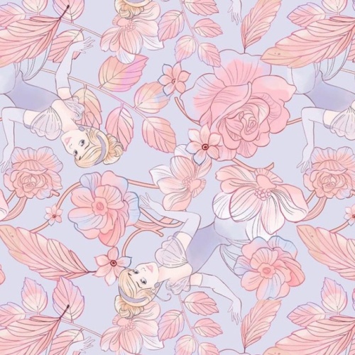 Disney Princess Cinderella Floral Fabric