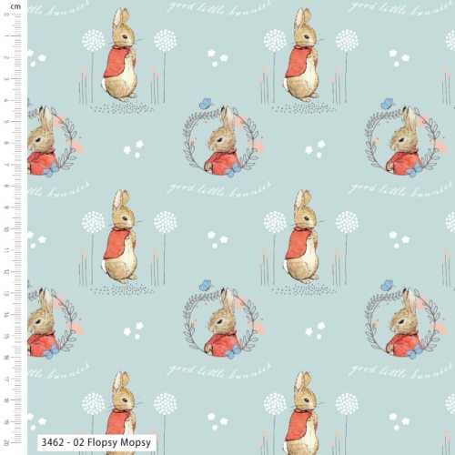 Blue - Peter Rabbit, Flopsy Mopsy and Benjamin Bunny Fabric | The Quilt ...