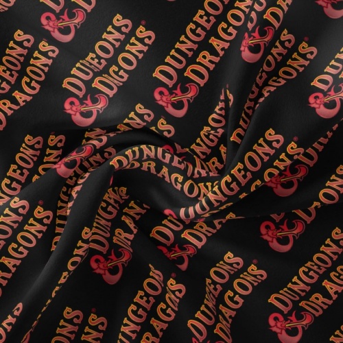 Classic Black Logo - Dungeons & Dragons Fabric