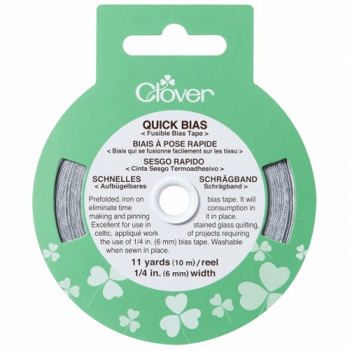 Clover Fusible Silver Quick Bias 6mm x 10m