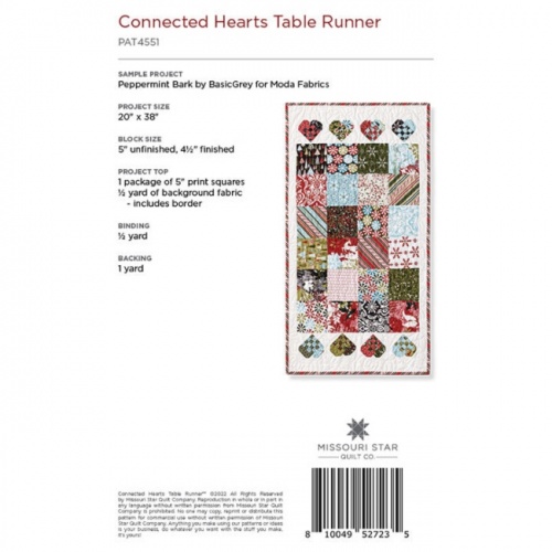 Missouri Star - Connected Hearts - Table Runner Pattern