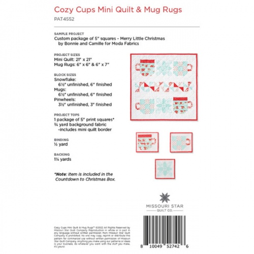 Missouri Star - Cozy Cups - Mini Quilt & Mug Rugs Pattern