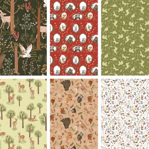 Cozy Forest Fat Quarters x 6