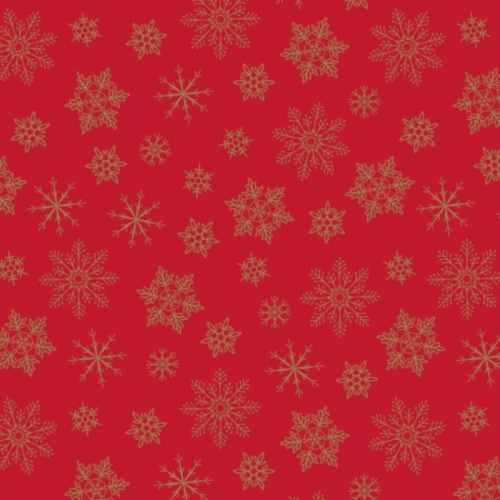 Metallic Snowflakes - Red - Christmas Fabric