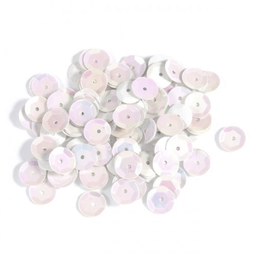 Sequins Cup 8mm White Shinny