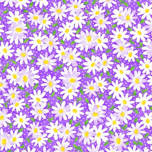 Daisy Delight Purple Fabric