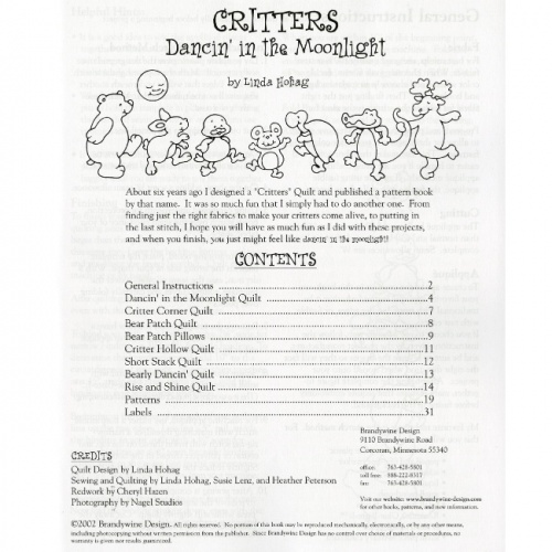 Critters Dancing In The Moonlight | Pattern Book
