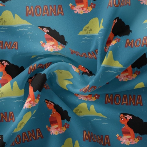 Blue Disney Moana Daughter of the Sea Fabric