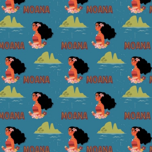 Blue Disney Moana Daughter of the Sea Fabric