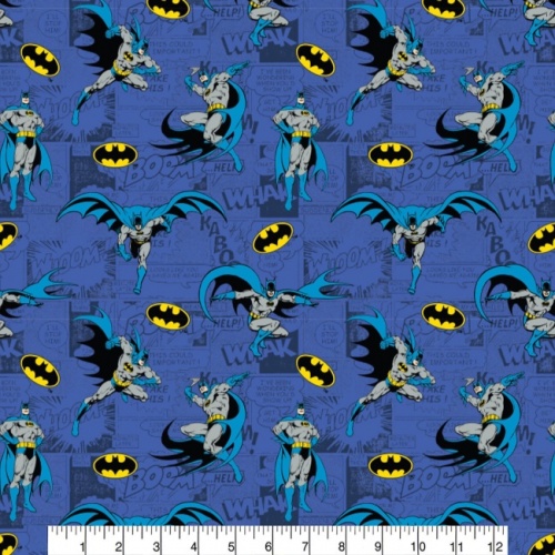DC Batman Comics Blue Fabric