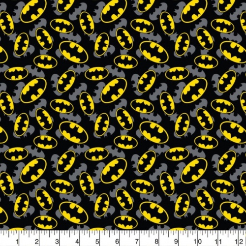 DC Batman Logo Overlay Fabric - Black