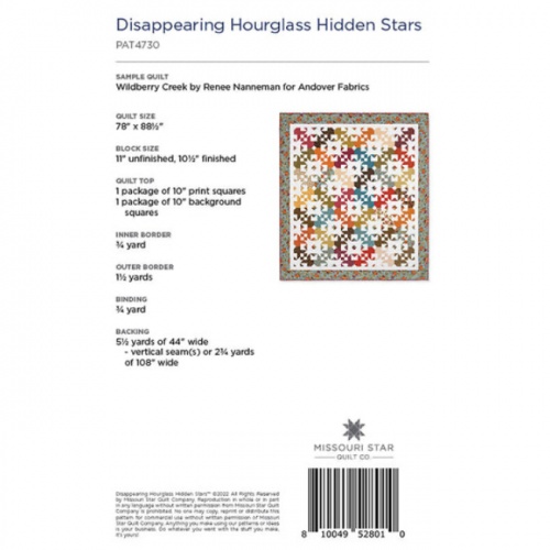 Missouri Star - Disappearing Hourglass Hidden Stars - Quilt Pattern