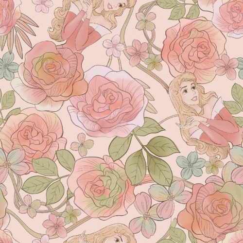 Disney Princess Aurora Floral Fabric