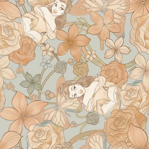 Disney Princess Belle Floral Fabric