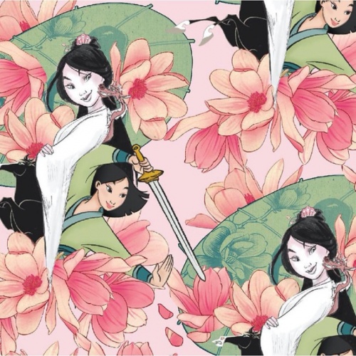 Disney Princess Mulan Floral Fabric