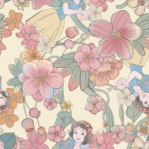 Disney Princess Snow White Floral Fabric