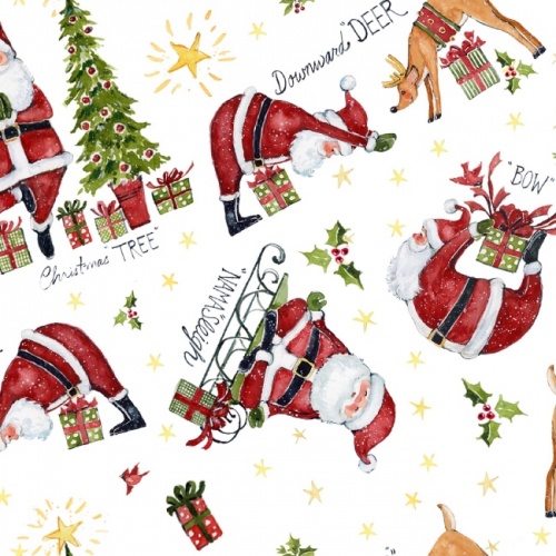 Downward Deer Christmas Fabric