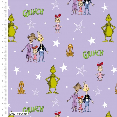 Dr. Seuss The Grinch Purple Fabric