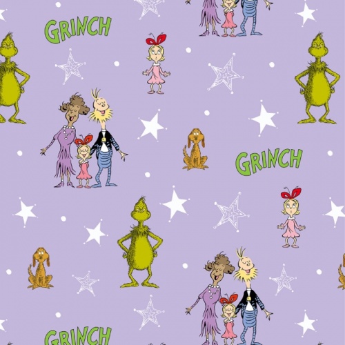 Dr. Seuss The Grinch Purple Fabric