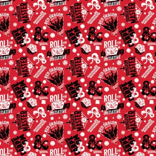 Red Roll For Initiative - Dungeons & Dragons Fabric