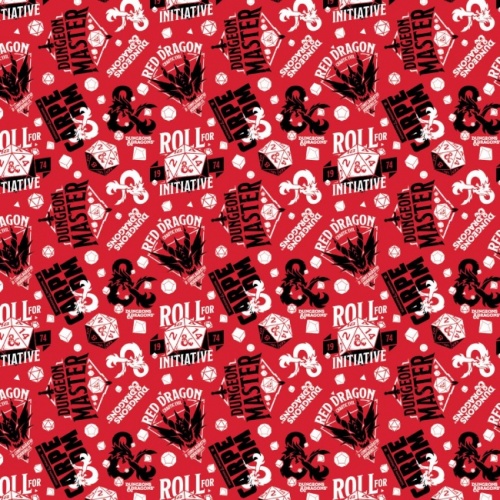 Red Roll For Initiative - Dungeons & Dragons Fabric